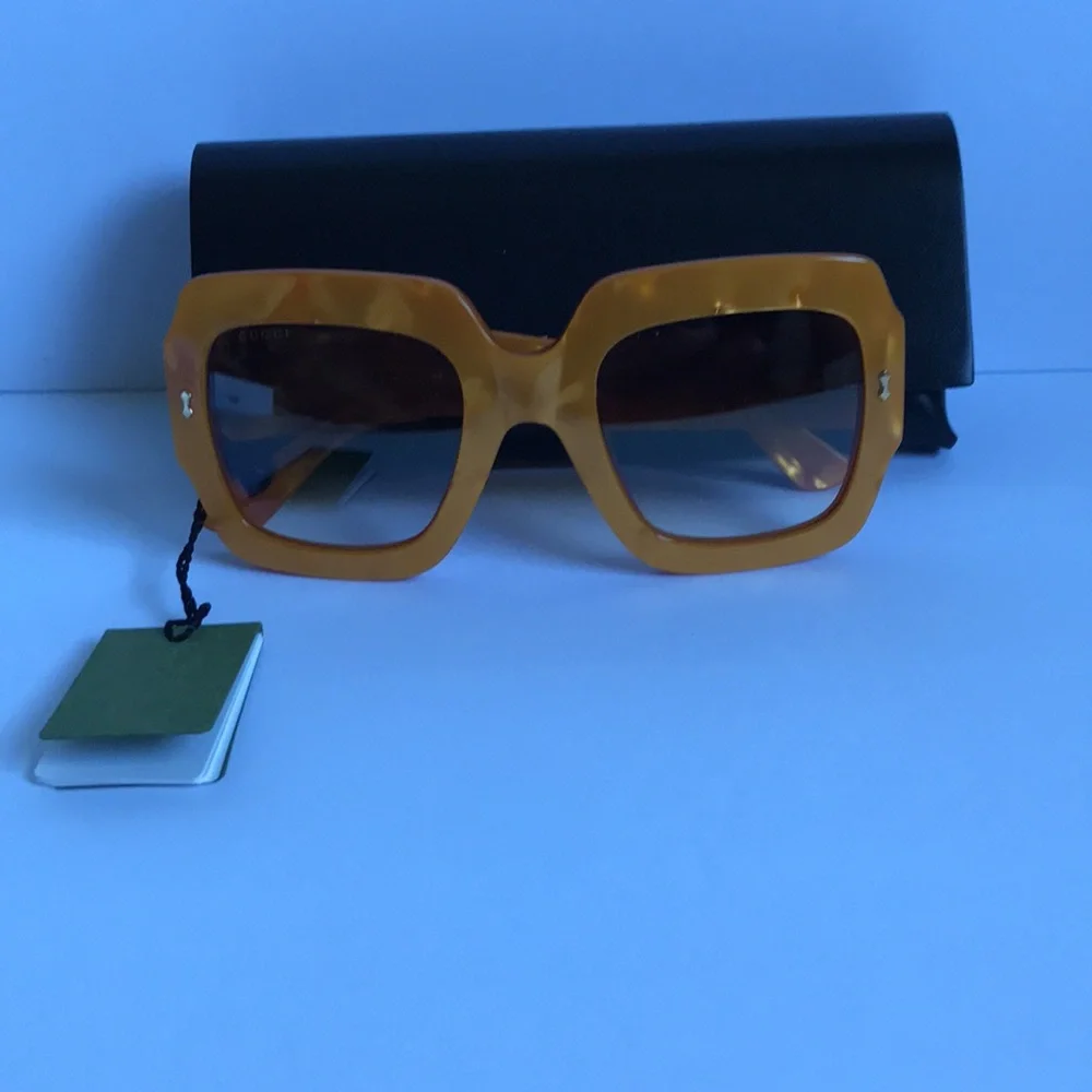 Gucci Women's Oversized Square Sunglasses - Amber - Picture 15 of 16